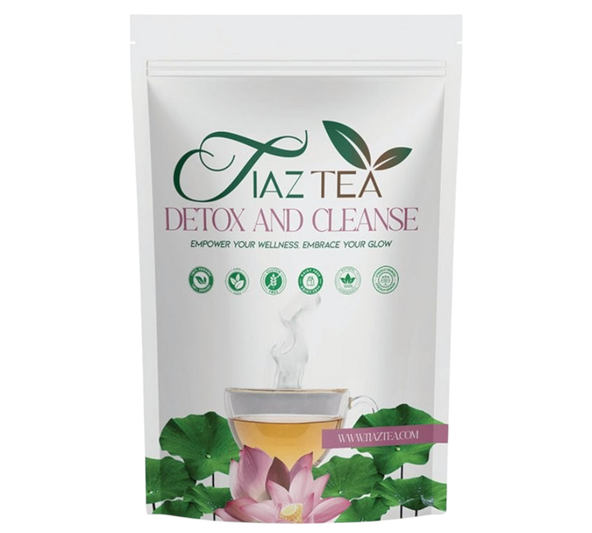 TIAZ Tea Detox & Cleanse – Flat Tummy Herbal Tea for Women | Reduces Bloating, Aids in Weight Loss, Boosts Metabolism & Energy | 14 Bags
